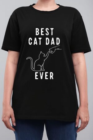 Best Cat Dad Ever Shirt Cat Daddy Paw Fist Bump Meow Cat Women T-Shirt