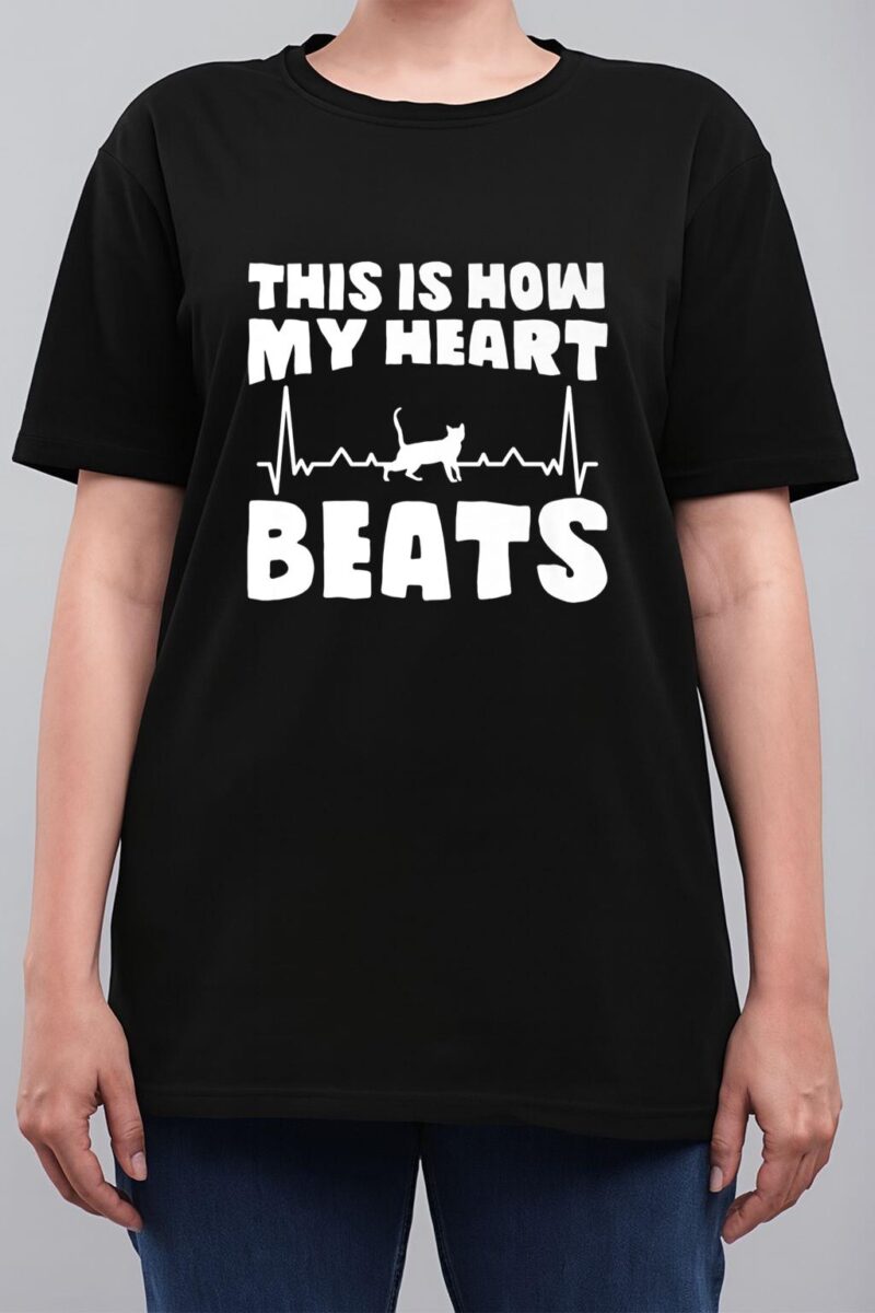 Best Cat Dad This Is How My Heart Beats Kitty Christmas Mom Women T-Shirt