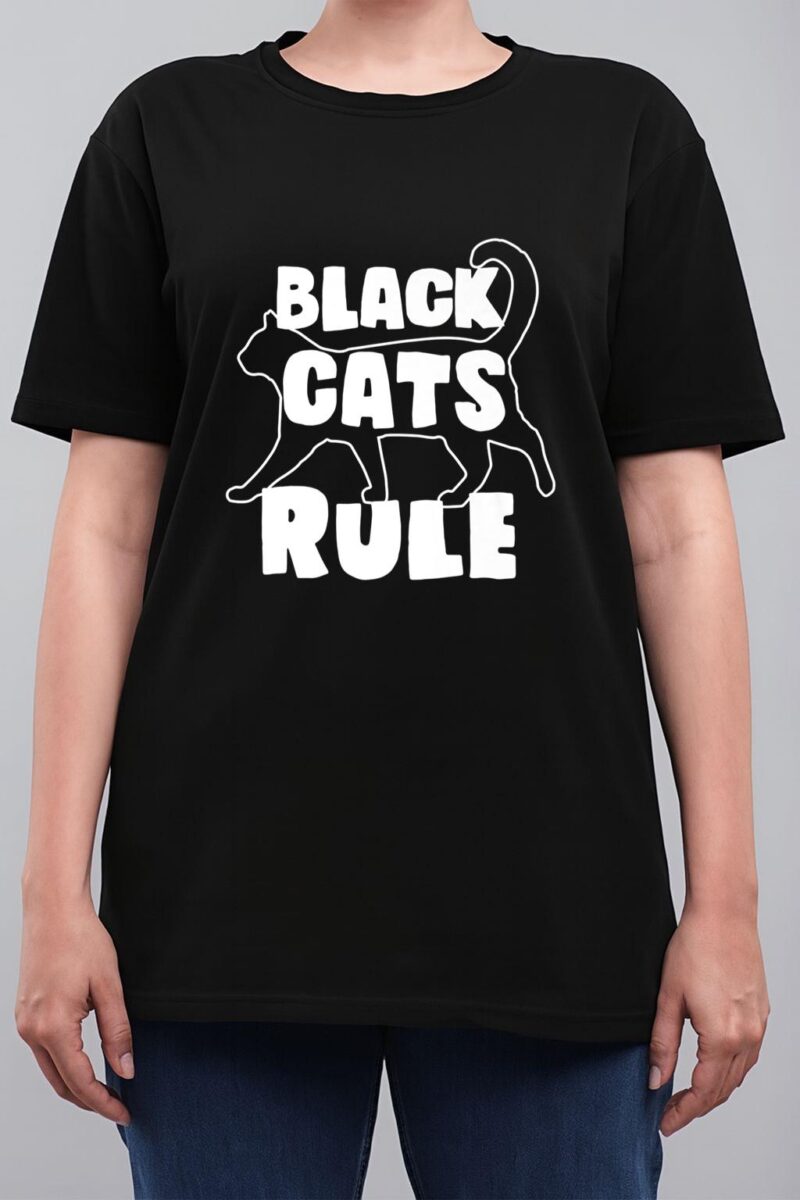 Black Cats Rule Dad Kitty Daddy Cat Mom Christmas Father Premium_3 Women T-Shirt