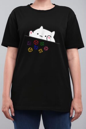 Cat Throwing Dice Tabletop Games Cute Kawaii Animal Lover Women T-Shirt