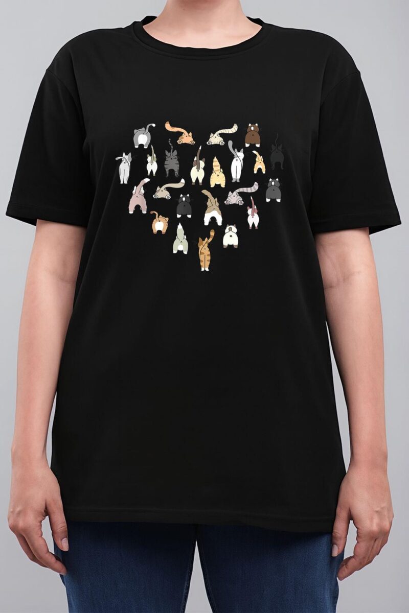 Cats Butt Heart Funny Cats Kitten Cat Owners Women T-Shirt