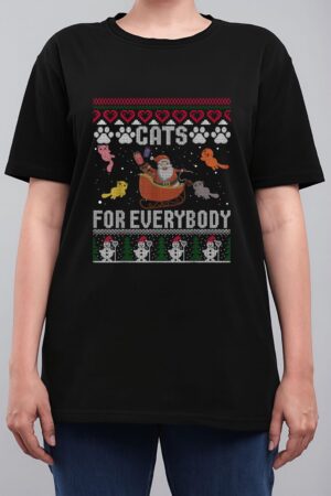 Cats For Everybody Christmas Cute Cat Lover Women T-Shirt