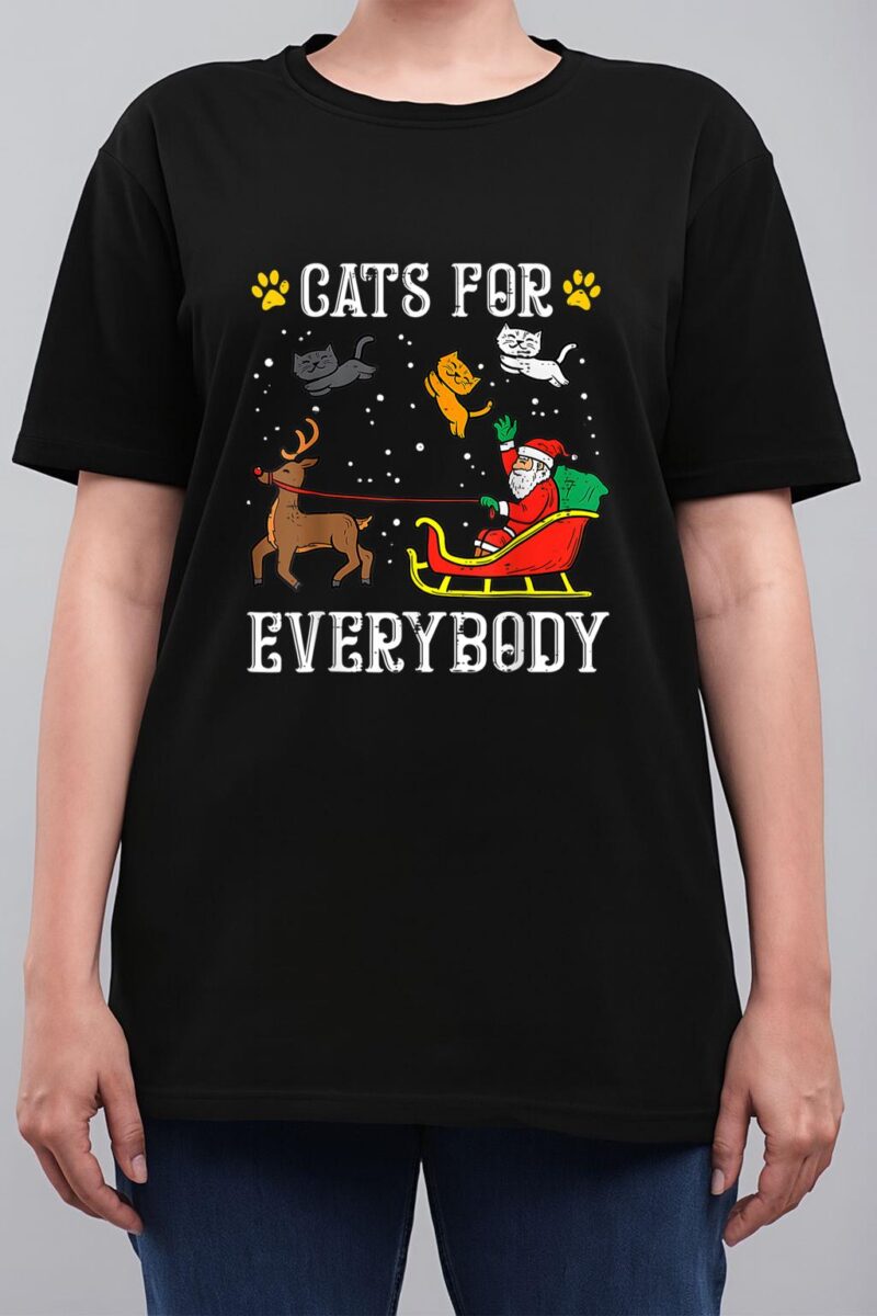 Cats For Everybody Santa Funny Christmas PJs Xmas Women Women T-Shirt