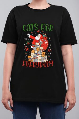 Cats For Everybody Ugly Christmas Cat Funny Xmas Women T-Shirt