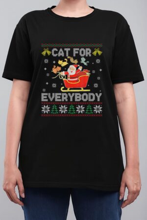 Cats For Everybody Ugly Sweater Christmas Santa Cat Lovers Women T-Shirt