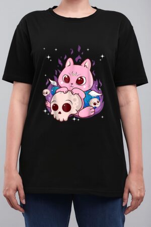 Cute Anime Kawaii Cat Aesthetic Kawaii Pastel Goth Halloween Women T-Shirt