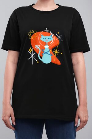 Cute Atomic Space Cat in Vintage Retro Vibes Women T-Shirt