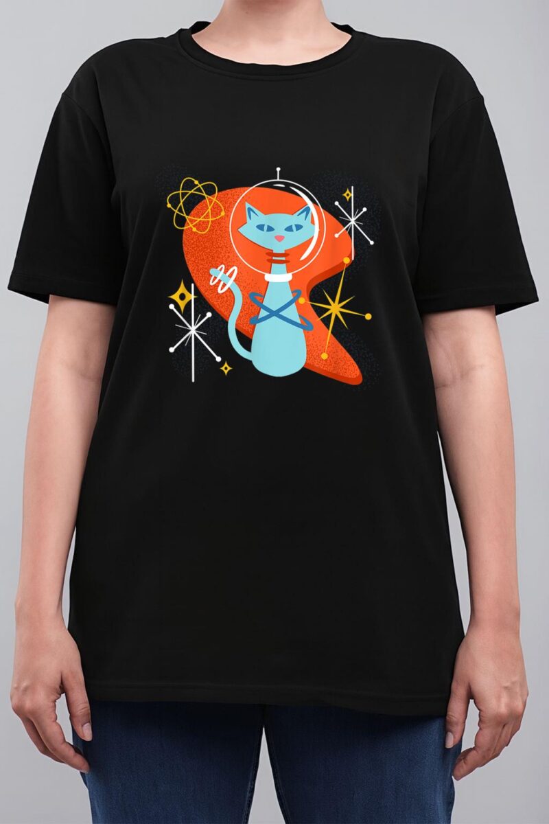 Cute Atomic Space Cat in Vintage Retro Vibes Women T-Shirt