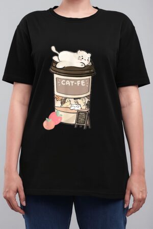 Cute Cat Cafe, Kawaii Cat Coffee, Anime Neko Kitty, Cat Puns Women T-Shirt