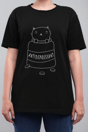 Cute Cat Drawing Cat Antidepressant Women T-Shirt