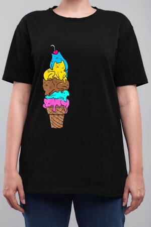 Cute Cat Ice Cream  - Kitty Cat Dessert Women T-Shirt