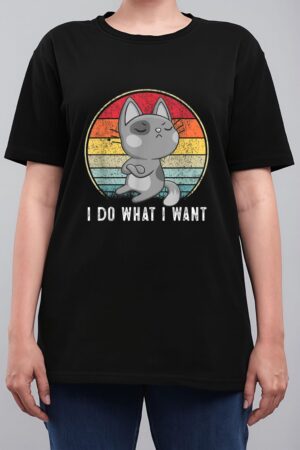 Cute Cat Lovers I Do What I Want Cat  Funny Cat Women T-Shirt