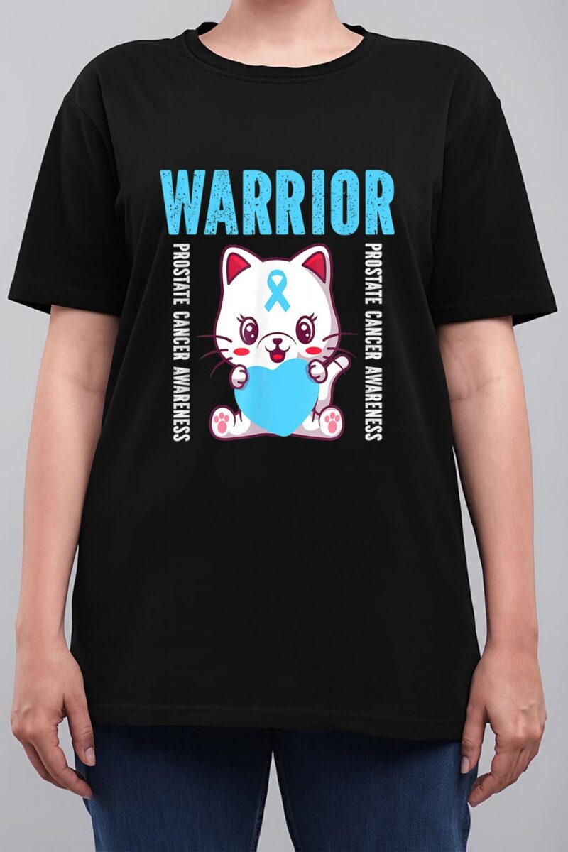 Cute Cat Warrior Prostate Cancer Awareness For Men And Women Women T-Shirt