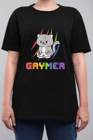 Cute Gaming Cat Gay Gamer Women T-Shirt