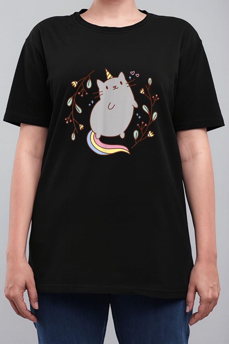 Cute Unicorn Cat Kitten Graphic Women T-Shirt