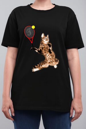 FUNNY TENNIS GAME T-SHIRT FUNNY CAT RACKET FOR MEN WOMEN Women T-Shirt