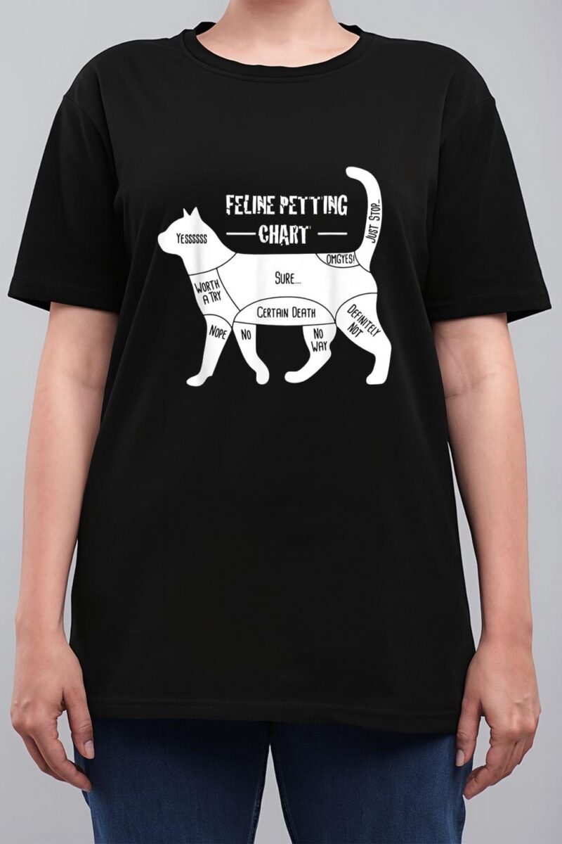 Feline Petting Chart Cat Apparel Women T-Shirt