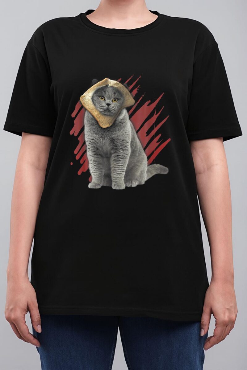 Funny Cat Apparel Cat With Slice Of Bread On Face Cat Lovers Women T-Shirt