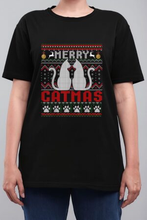 Funny Cat Lover Merry Catmas Christmas Women T-Shirt