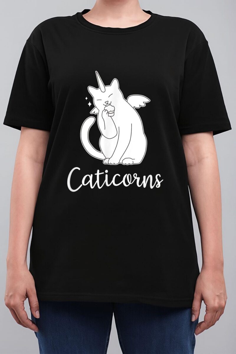 Funny Caticorn  Cat Unicorn Meow Kitty Funny Black Cat Women T-Shirt