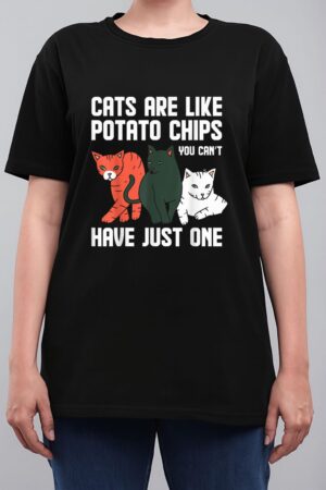 Funny Cats Are Like Potato Chips Cat Owners Cat Lovers Women T-Shirt