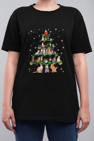 Funny Cats Christmas Ree Ee Ornament Decor Cat Lover Women T-Shirt