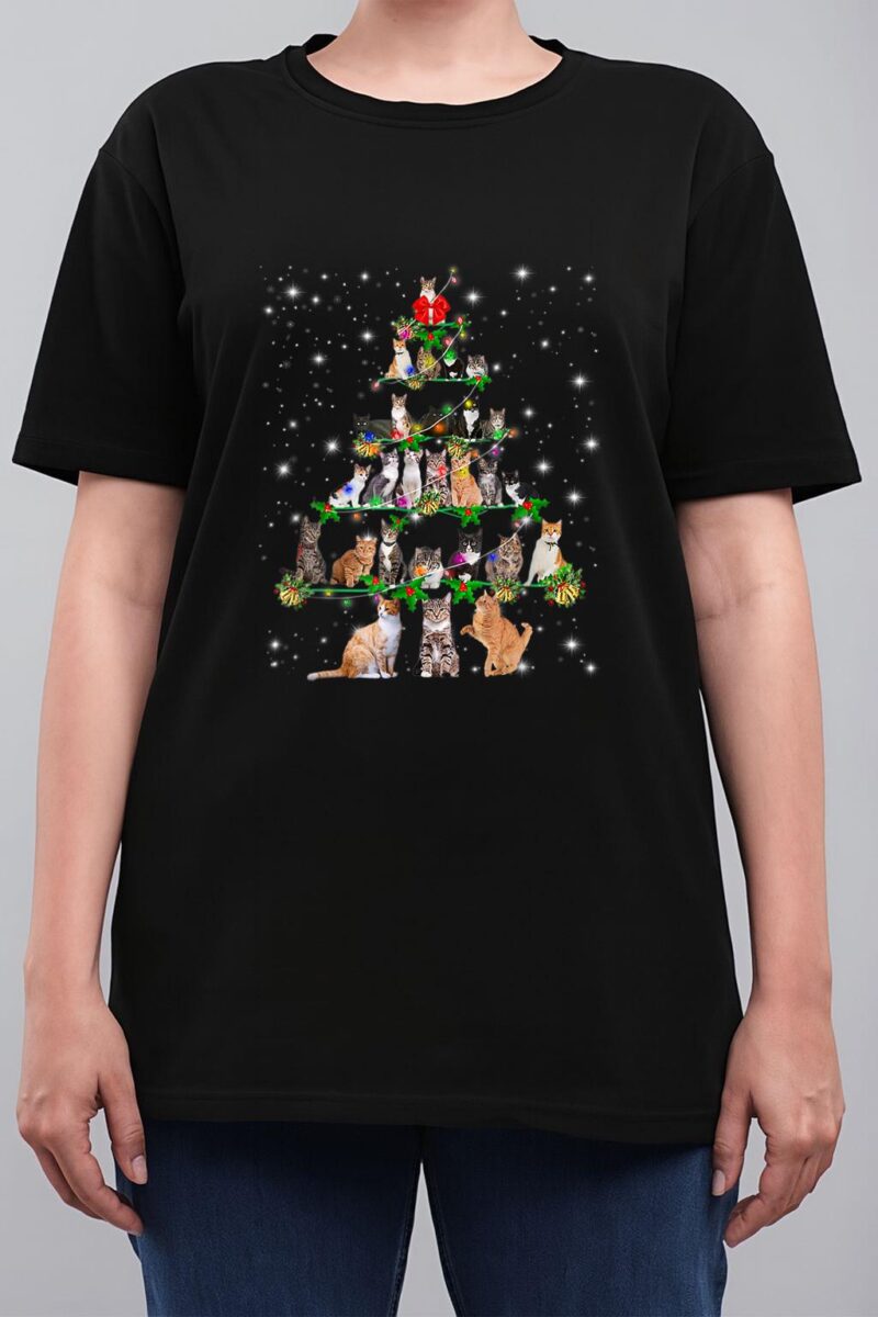 Funny Cats Christmas Ree Ee Ornament Decor Cat Lover Women T-Shirt
