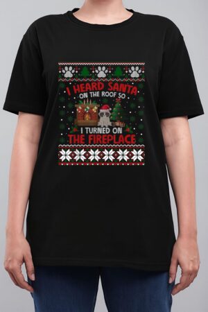 Funny Christmas Cat Hates Santa Annoyed Cat Women T-Shirt