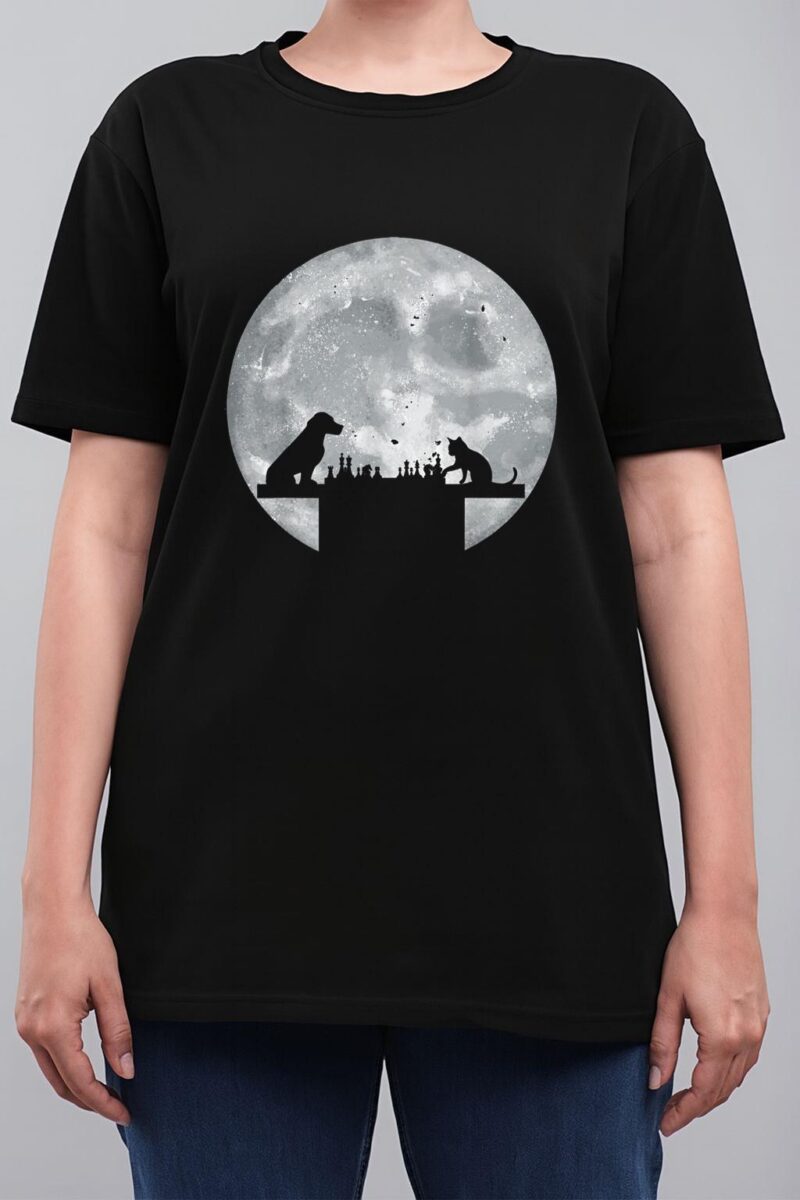 Funny Dog And Cat Chess Game Animal Chess Player Women T-Shirt