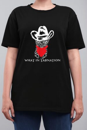 Funny Meme What In Tarnation Cat Cowboy Hat Women T-Shirt