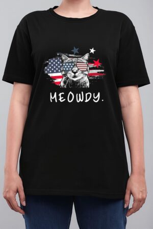 Funny Meowdy Cat Shirt Cat America Meowica Cat Women T-Shirt