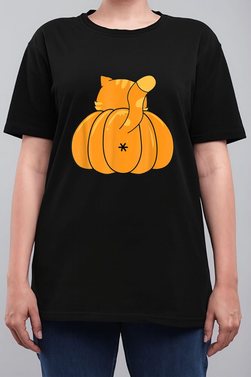 Funny Pumpkin Cat Btt Halloween Ee Women T-Shirt