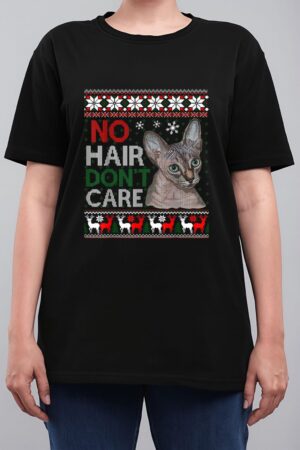 Hairless Cat Ugly Christmas Sweater Sphynx Cat Women T-Shirt