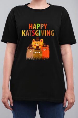 Happy-Katsgiving Thanksgiving-Cats Lovers-Pilgrim Hat Premium Women T-Shirt