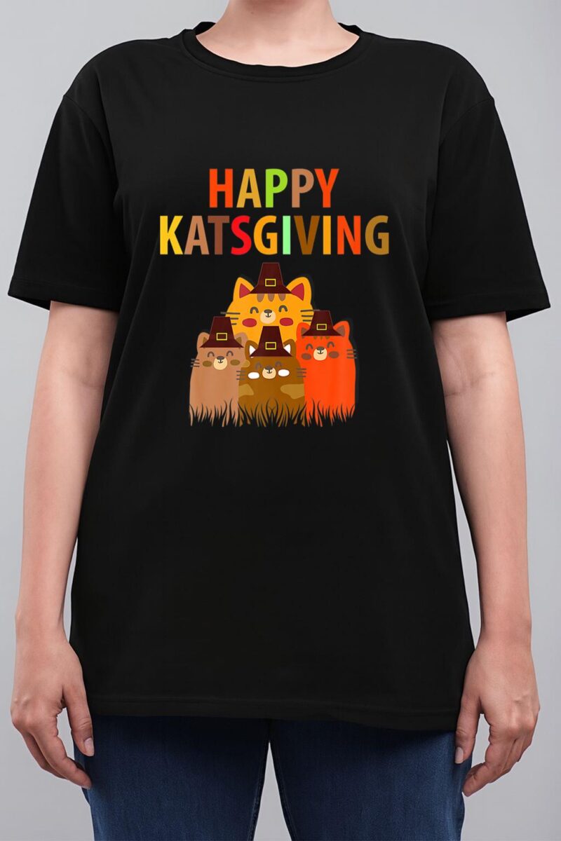 Happy-Katsgiving Thanksgiving-Cats Lovers-Pilgrim Hat Premium Women T-Shirt