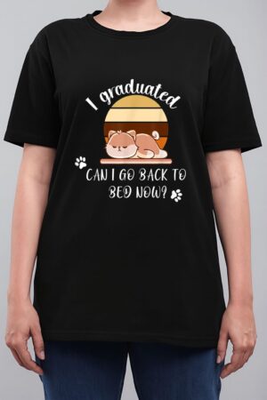 I Graduated Can I Go Back To Bed Now cat sleeping Women T-Shirt