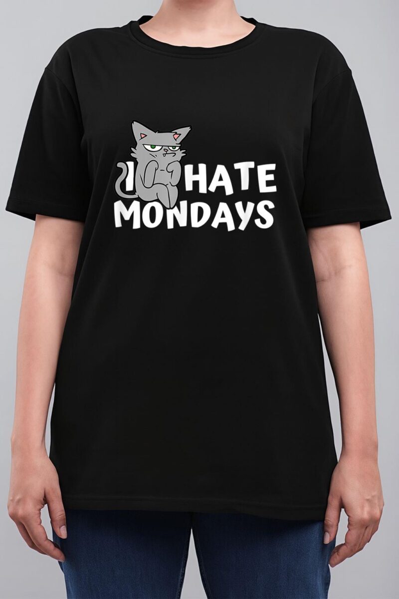 I Hate Mondays Grumpy Funny Cat Monday Women T-Shirt
