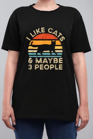 I Like Cats And Maybe 3 People Women T-Shirt
