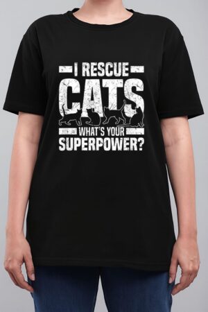 I Rescue Cats What S Your Superpower USA Flag Rescue Cat Women T-Shirt