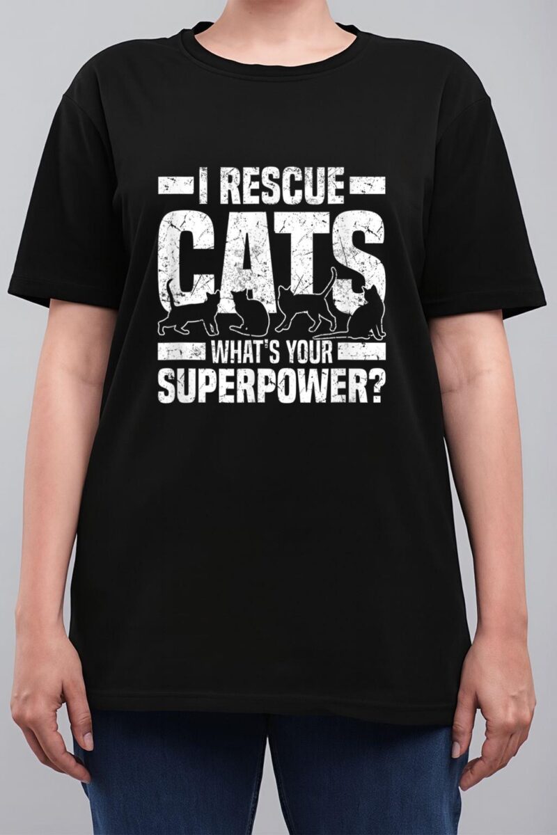I Rescue Cats What S Your Superpower USA Flag Rescue Cat Women T-Shirt