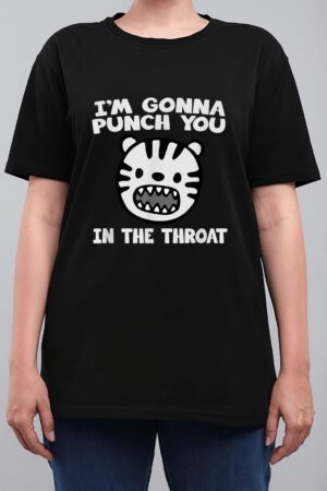 I'm Gonna Punch You In The Throat Funny Lion Cat Women T-Shirt