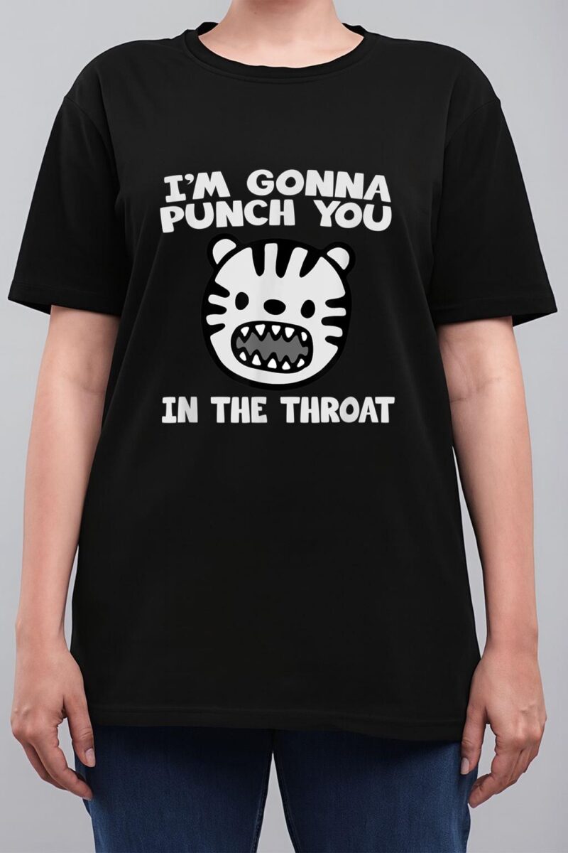 I'm Gonna Punch You In The Throat Funny Lion Cat Women T-Shirt