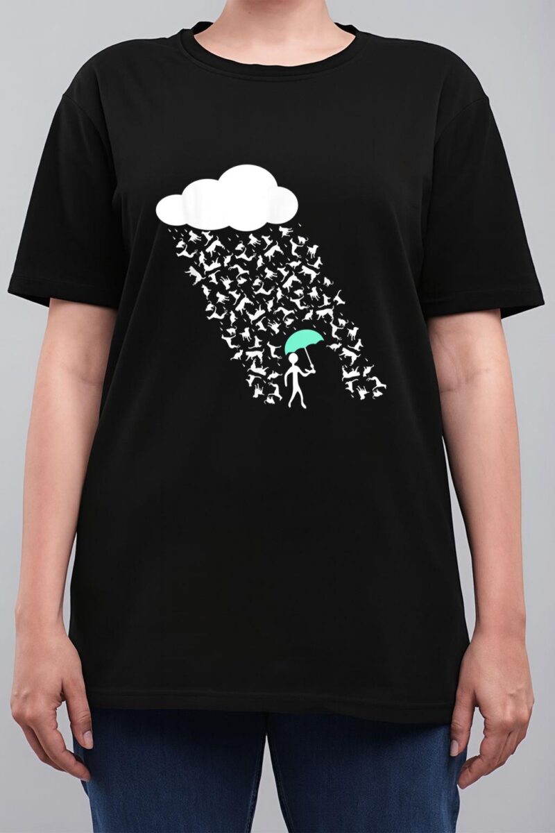 It's Raining Cats and Dogs  Cute Funny Canine Feline Lover Women T-Shirt