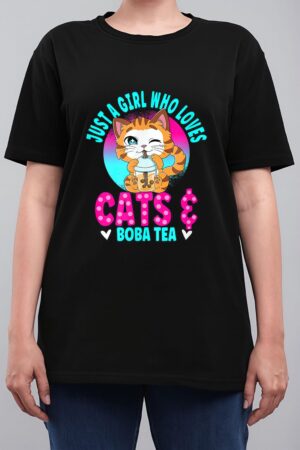 Just A Girl Who Loves Boba Ea Cat Bubble Ea Women T-Shirt