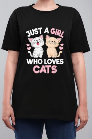 Just A Girl Who Loves Cats Cute Cat Lover Women T-Shirt