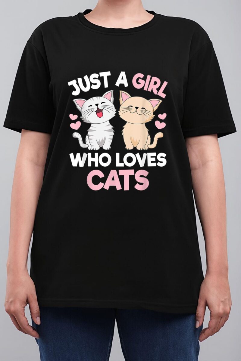 Just A Girl Who Loves Cats Cute Cat Lover Women T-Shirt