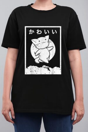 Kawaii Cat . Retro Style Anime Women T-Shirt