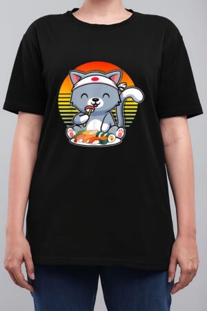 Kawaii Cat Otaku Japanese Sushi Gift Girls Official nager Women T-Shirt
