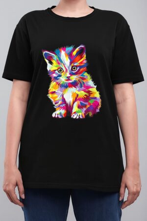 Kitten Colorful Art Gifts Cute Cat Gift For Kitten Lovers Women T-Shirt