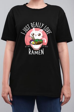 Love Ramen Japanese Noodles  Kawaii Anime Cat Gifts Women T-Shirt